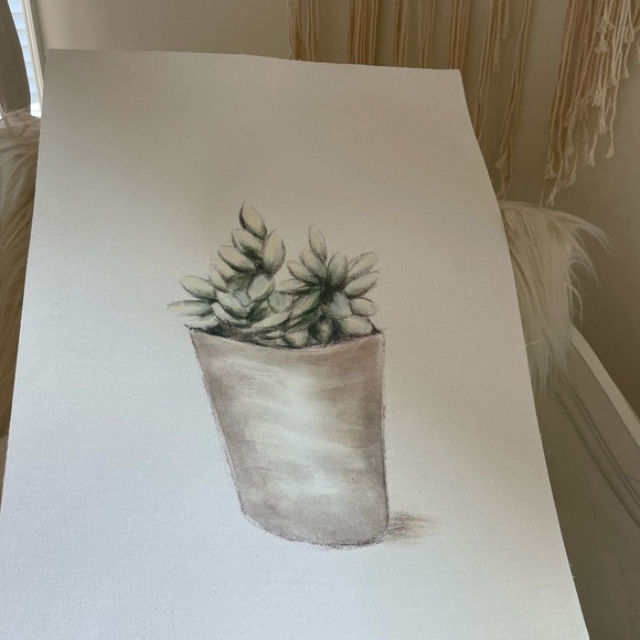 MAGNOLIA HOME BY JOANNA GAINES FRAMELESS HAND PAINTED PLANT CANVAS NEW - Picture 11 of 11